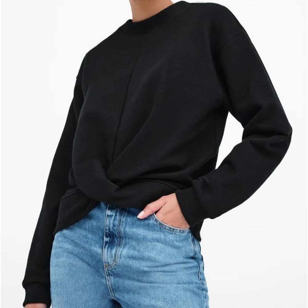 Marcella NYC Black Knot Front Rutland Sweatshirt French Terry Size Small